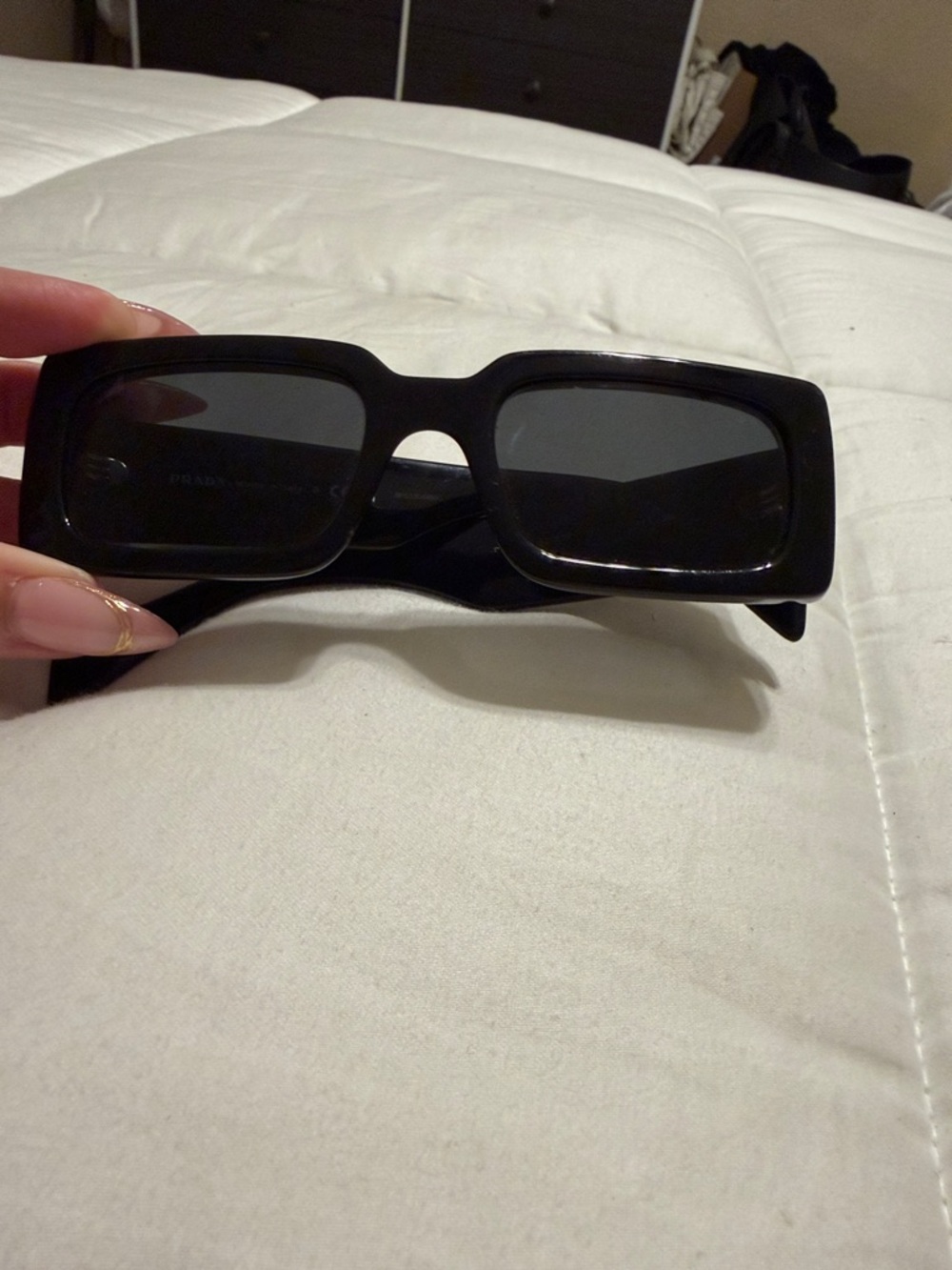 Prada Black Rectangular Sunglasses - Picture 7 of 10